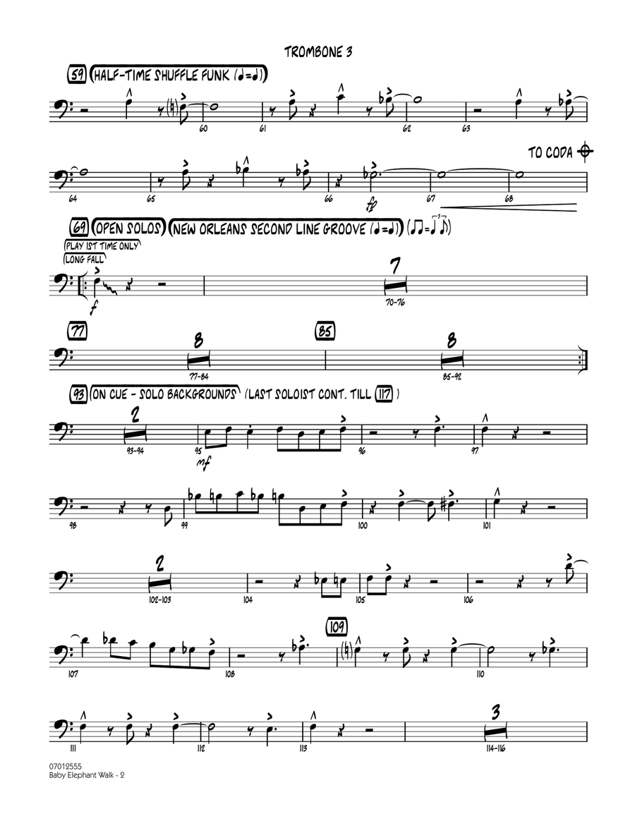 Baby Elephant Walk - Trombone 3 Jazz Ensemble scores gallery preview page 2