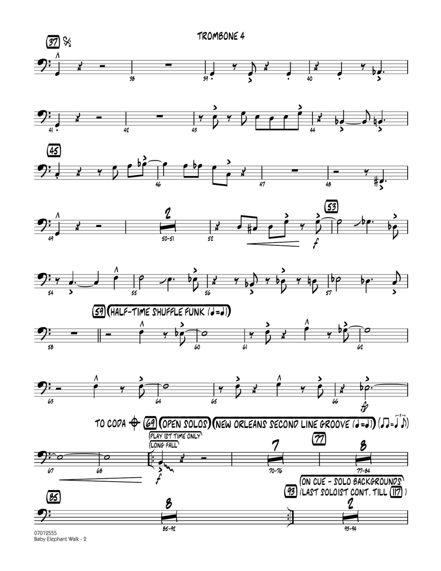 Baby Elephant Walk - Trombone 4 Jazz Ensemble scores gallery preview page 2