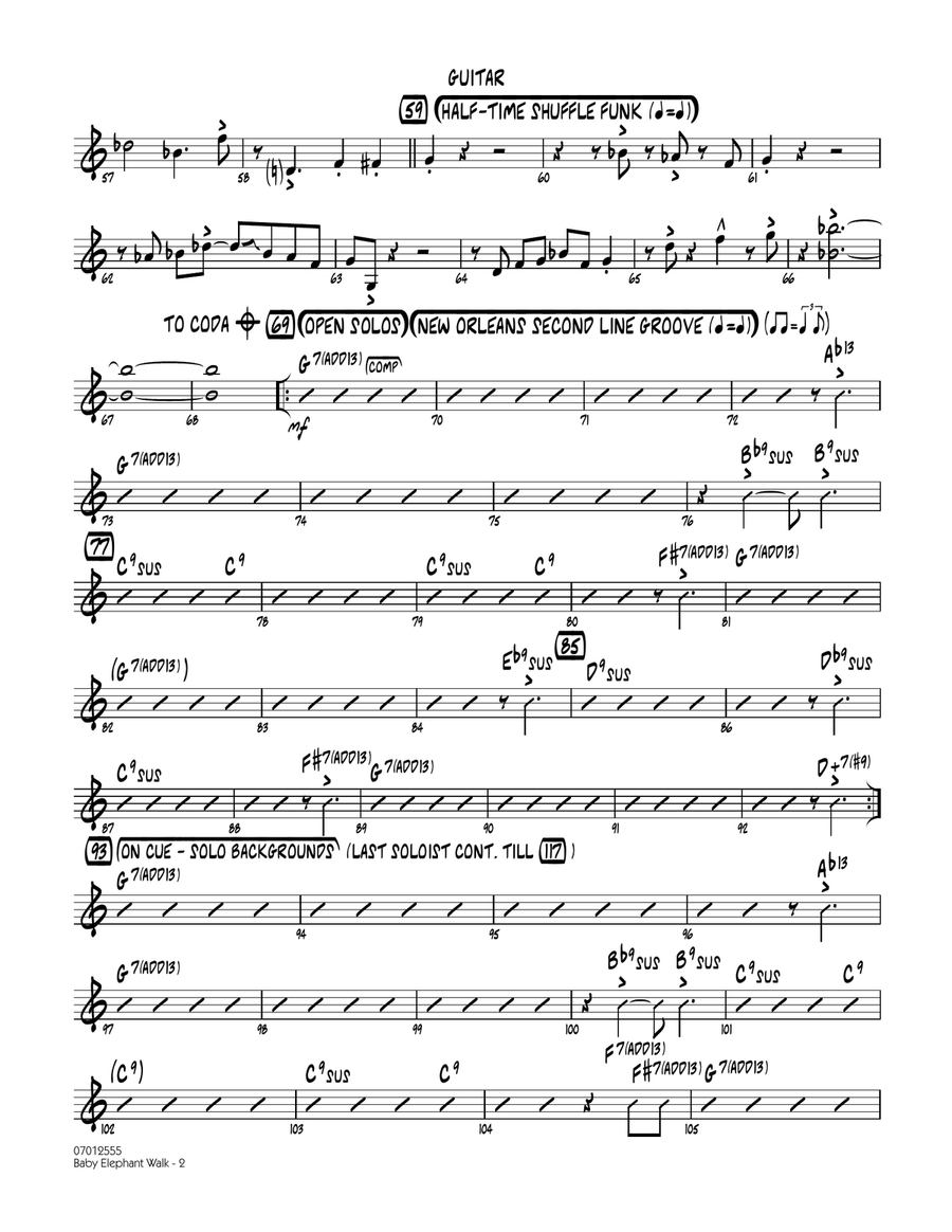 Baby Elephant Walk - Guitar Jazz Ensemble scores gallery preview page 2