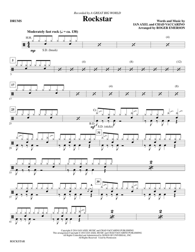 Rockstar (arr. Roger Emerson) - Drums