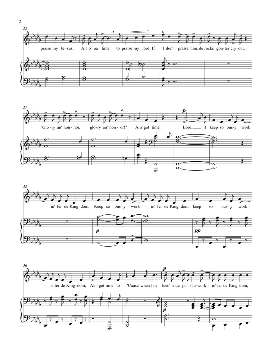 Ain't Got Time to Die (D-flat) Piano, Vocal scores gallery preview page 2