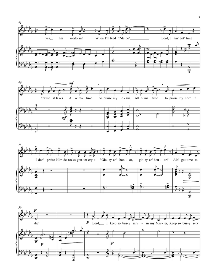 Ain't Got Time to Die (D-flat) Piano, Vocal scores gallery preview page 3