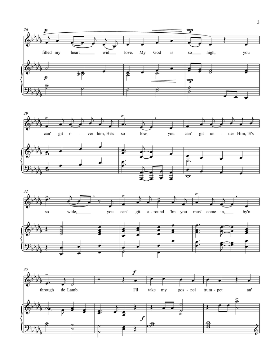 My God Is So High (D-flat) Piano, Vocal scores gallery preview page 3