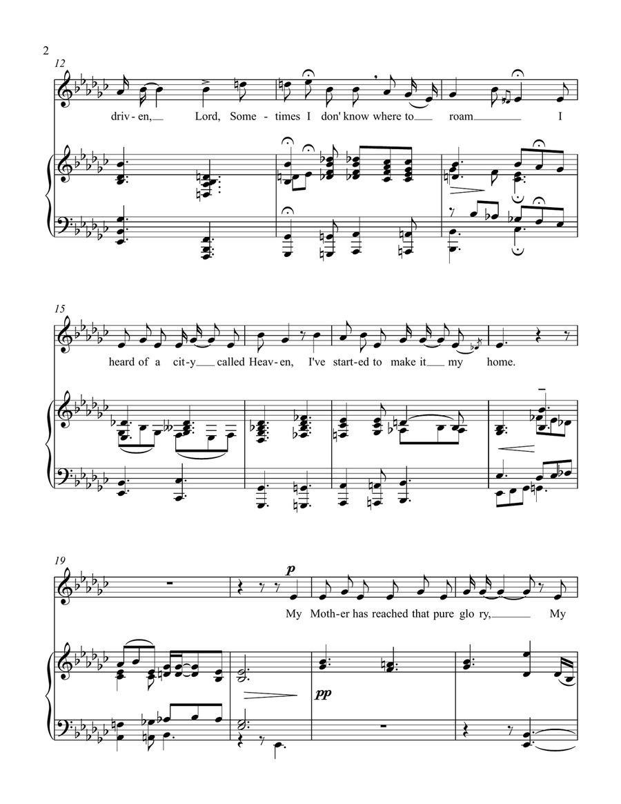 City Called Heaven (E-flat minor) Piano, Vocal scores gallery preview page 2