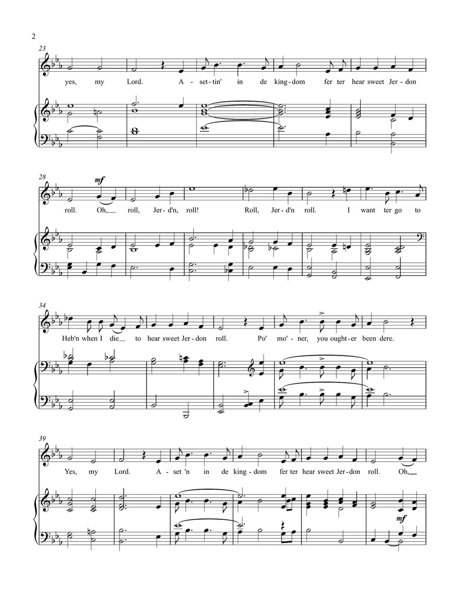 Roll, Jordan Roll (E-flat) Piano, Vocal scores gallery preview page 2