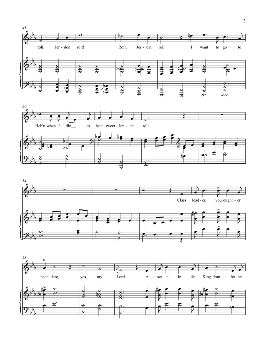 Roll, Jordan Roll (E-flat) Piano, Vocal scores gallery preview page 3
