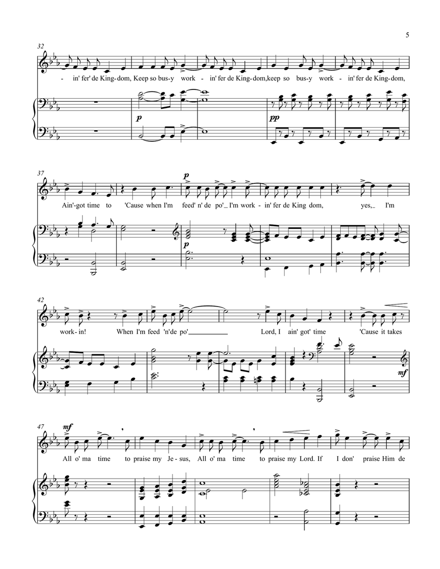 Ain't Got Time to Die (E-flat) Piano, Vocal scores gallery preview page 3