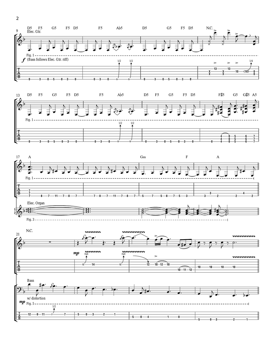 Psycho Psycho Acoustic Guitar scores gallery preview page 2