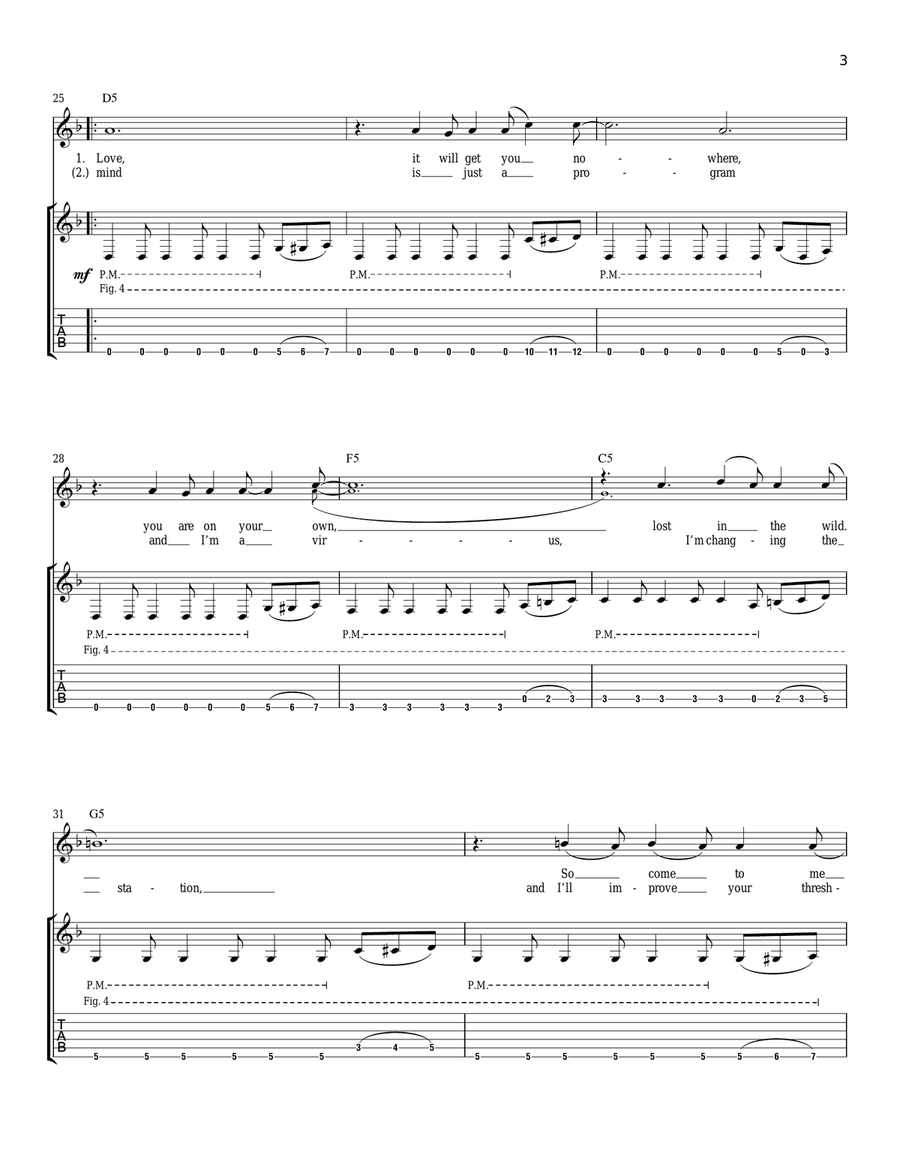 Psycho Psycho Acoustic Guitar scores gallery preview page 3