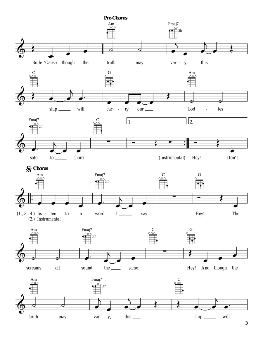 Little Talks Little Talks Ukulele scores gallery preview page 3