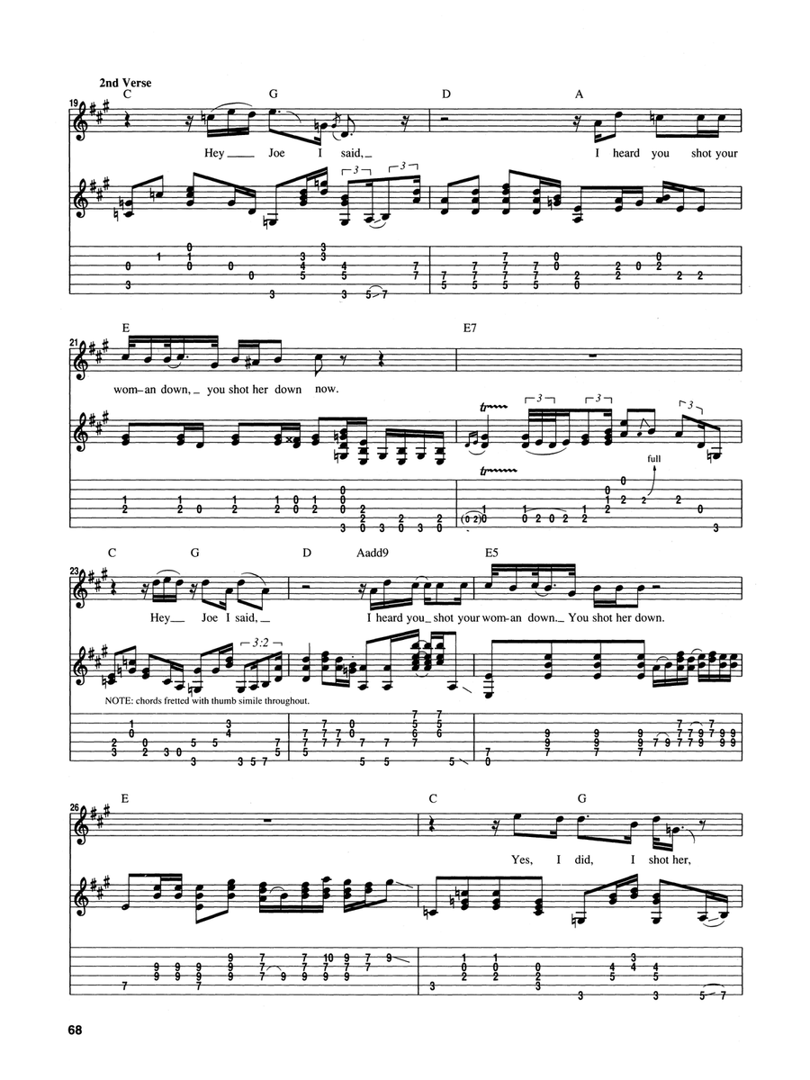 Hey Joe Hey Joe Acoustic Guitar scores gallery preview page 3