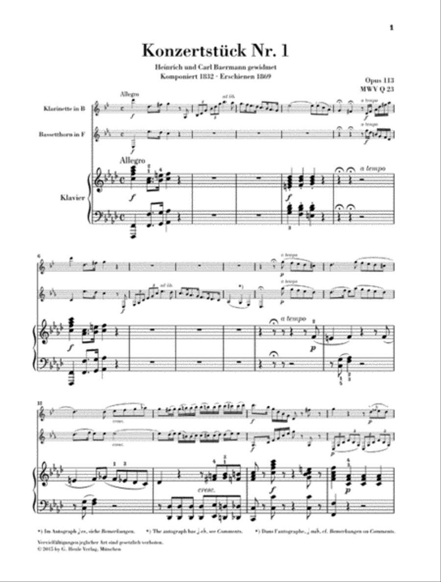 Concert Pieces Op. 113 and 114 Clarinet scores gallery preview page 3