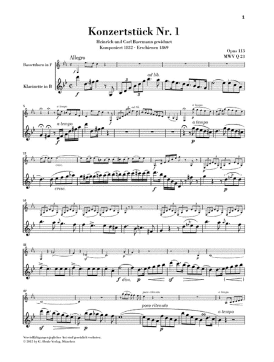 Concert Pieces Op. 113 and 114 Clarinet scores gallery preview page 4