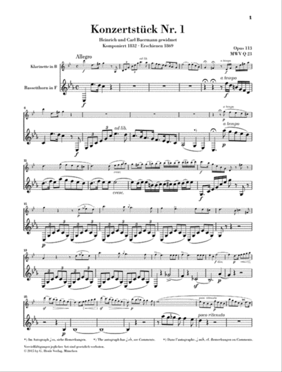 Concert Pieces Op. 113 and 114 Clarinet scores gallery preview page 6