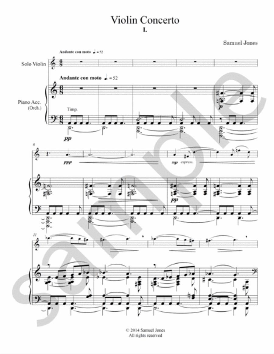 Concerto For Violin And Orchestra Violin Solo scores gallery preview page 3