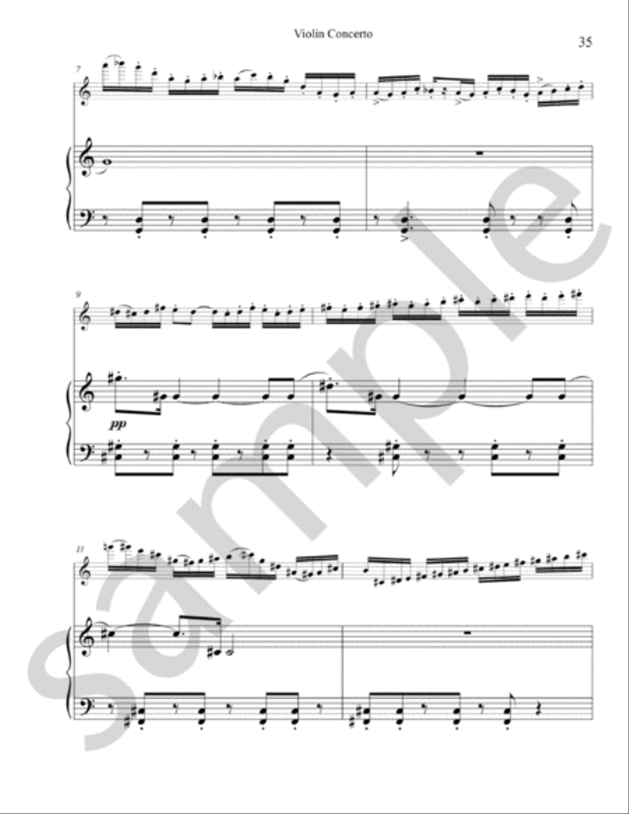 Concerto For Violin And Orchestra Violin Solo scores gallery preview page 10