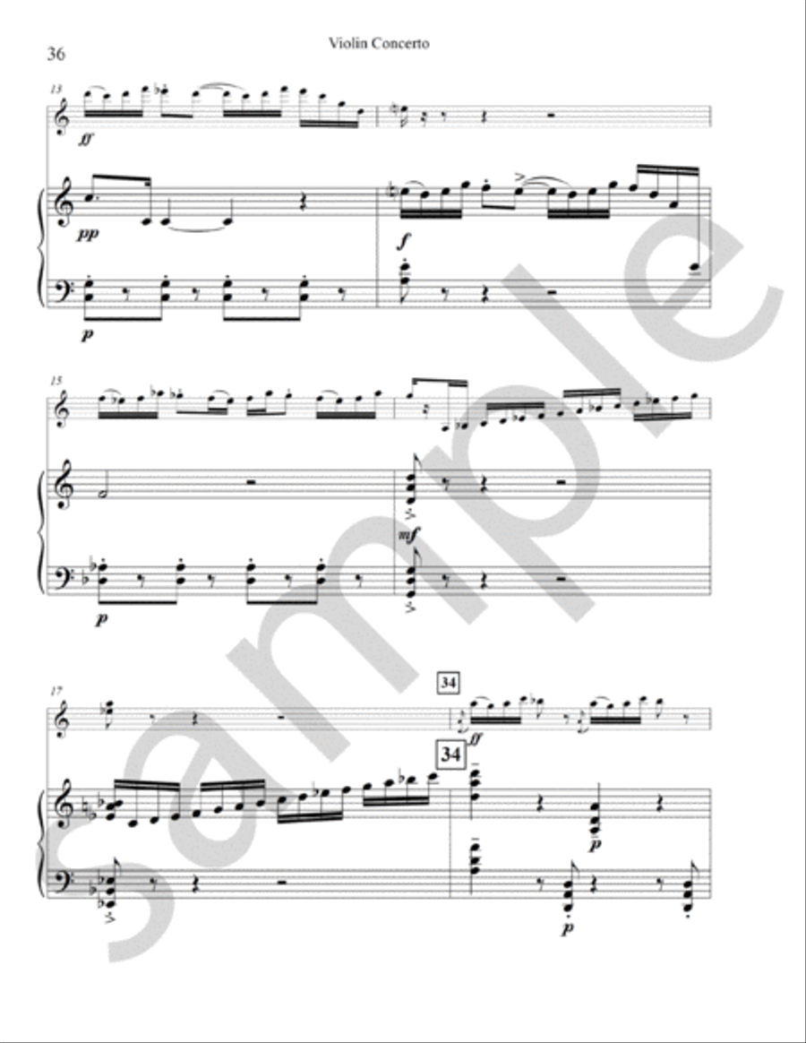 Concerto For Violin And Orchestra Violin Solo scores gallery preview page 11