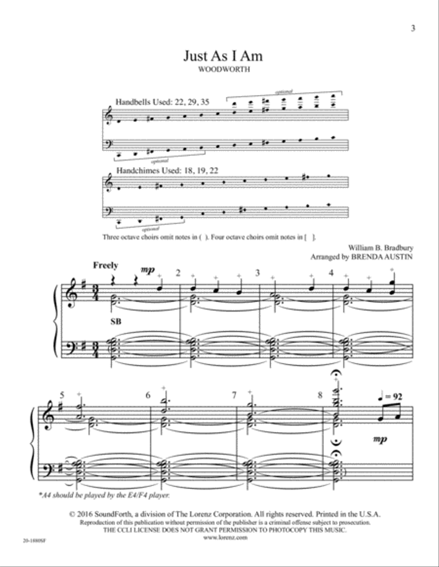 Just As I Am 5-Octaves scores gallery preview page 2