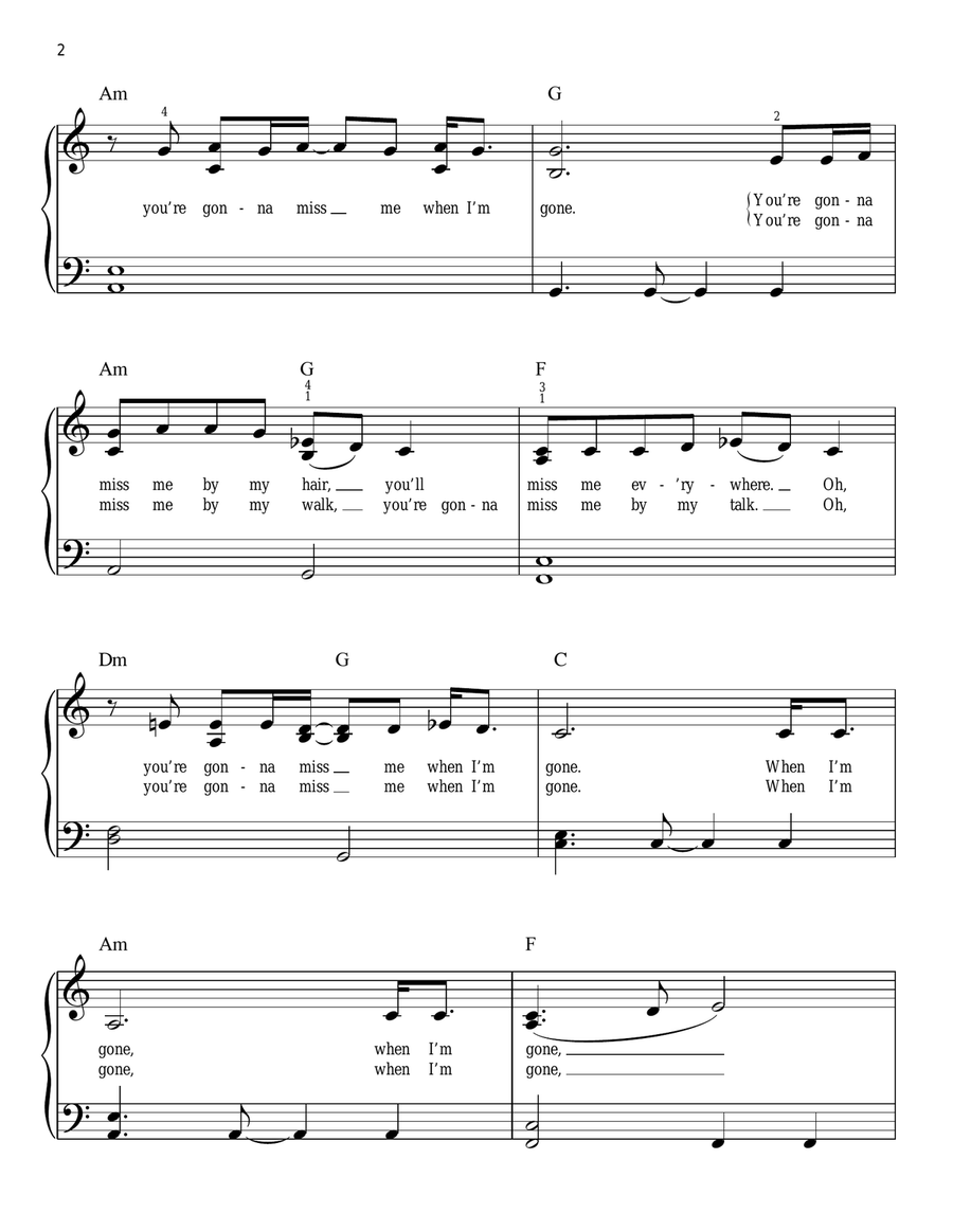 Cups (When I'm Gone) Cups (When I'm Gone) A Cappella scores gallery preview page 2