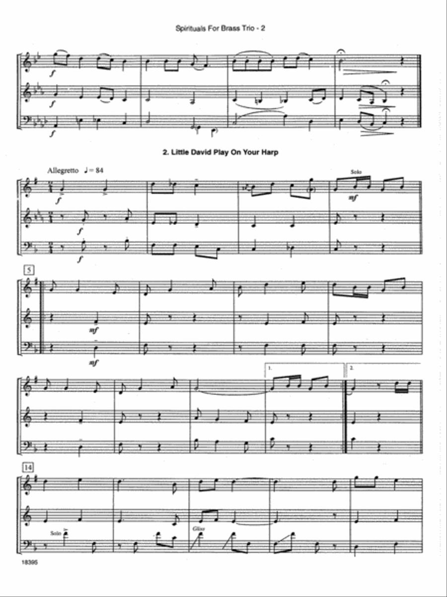 Spirituals For Brass Trio - Full Score Brass Trio scores gallery preview page 2