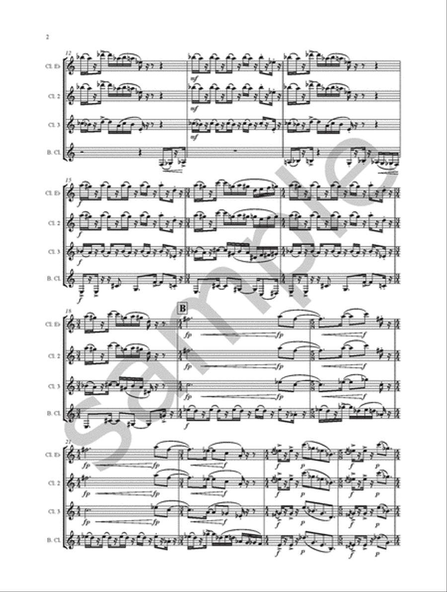 Saratoga Trails for Clarinet Quartet Clarinet Quartet scores gallery preview page 3