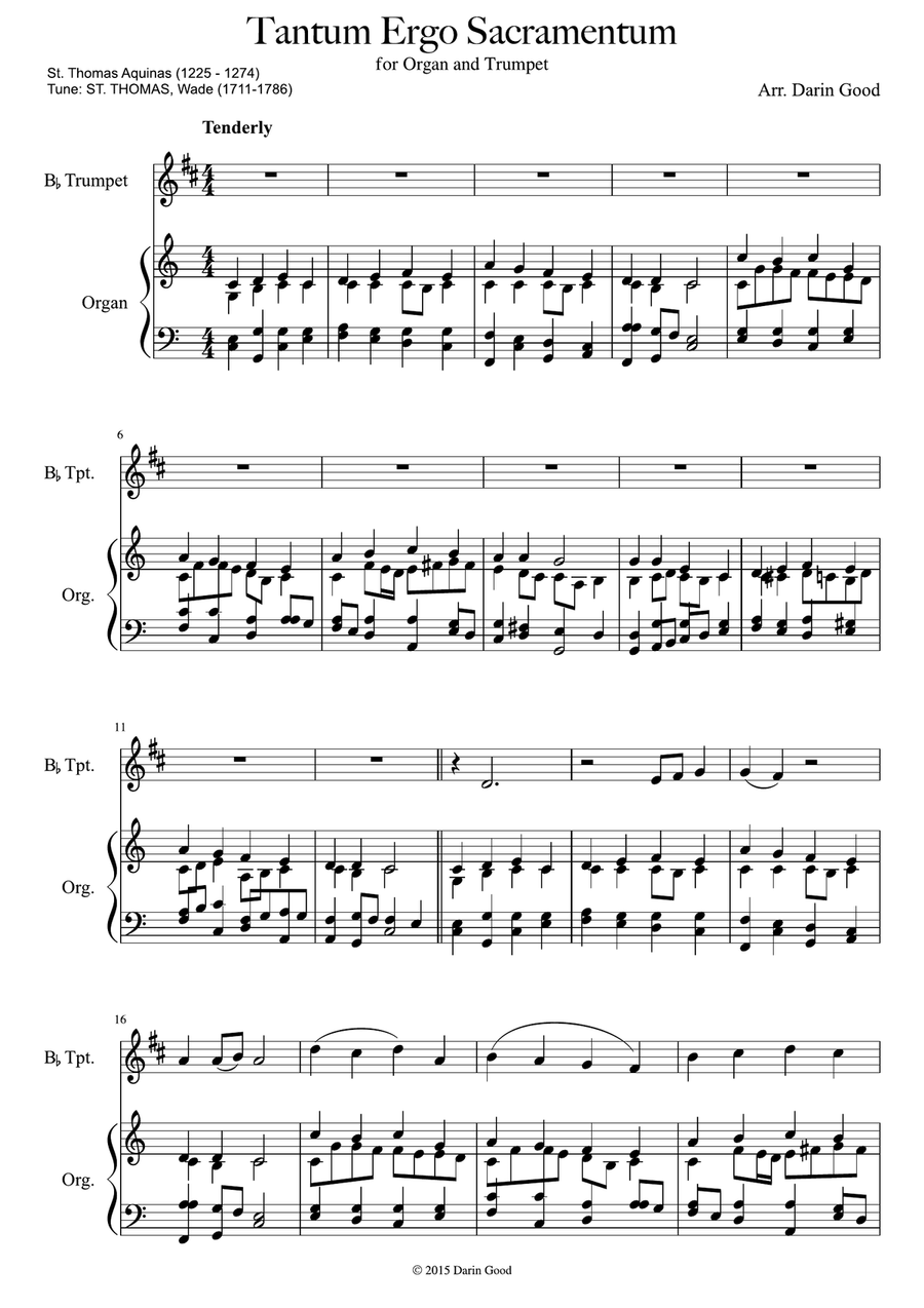 Tantum Ergo Sacramentum Tantum Ergo Sacramentum Trumpet Duet scores gallery preview page 2