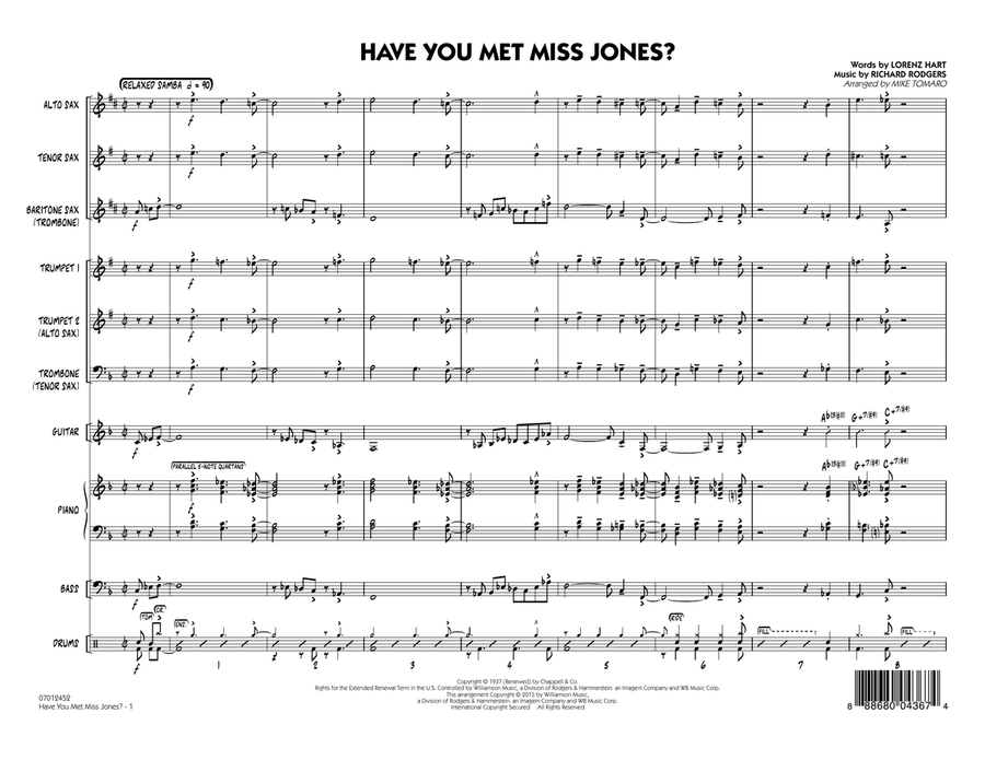 Have You Met Miss Jones? - Full Score Jazz Ensemble scores gallery preview page 1