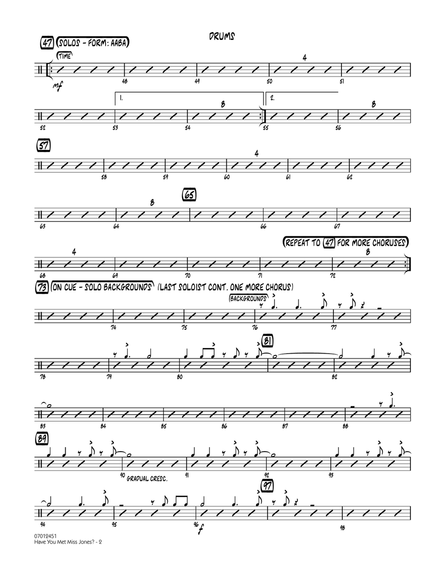 Have You Met Miss Jones? - Drums Jazz Ensemble scores gallery preview page 2
