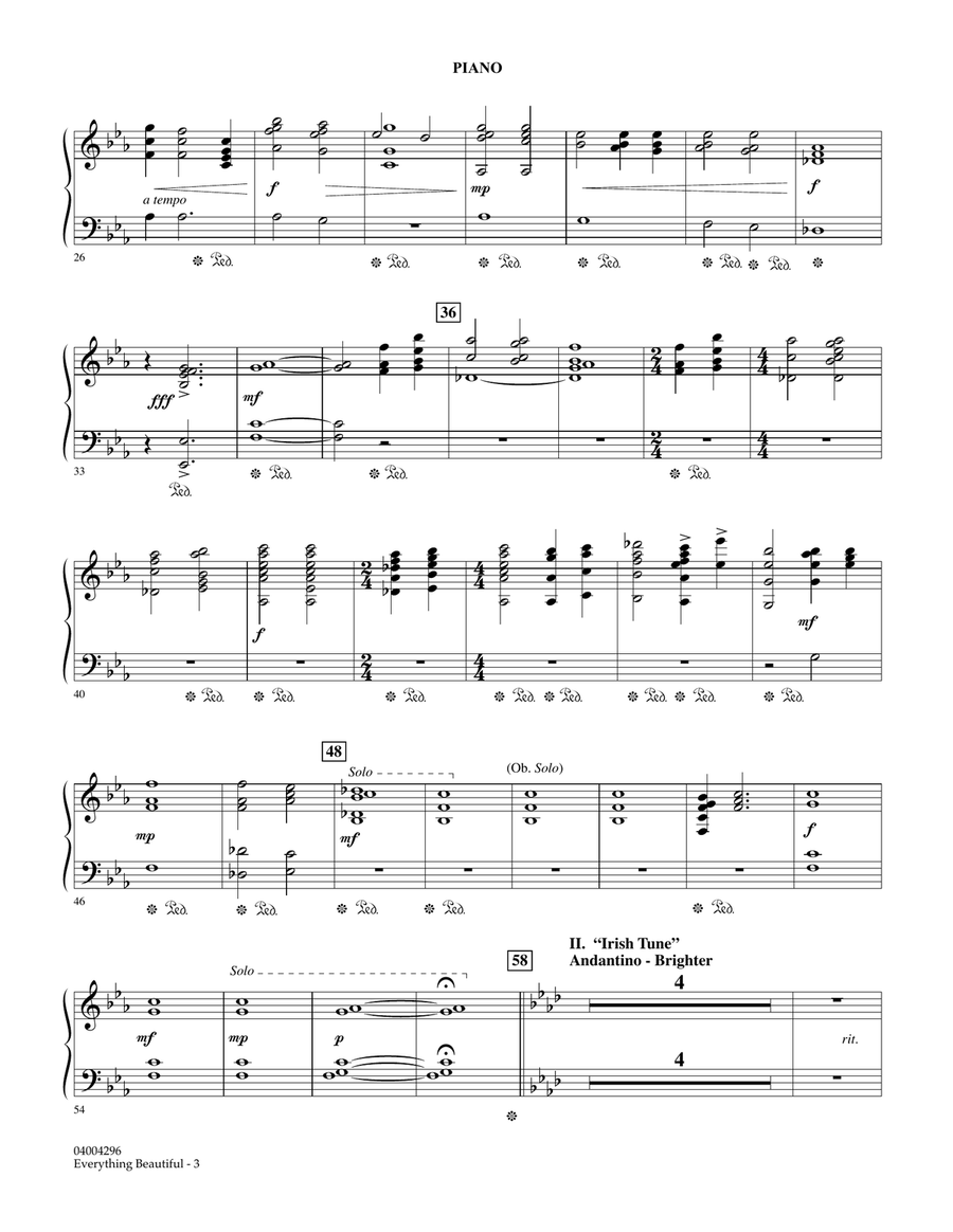 Everything Beautiful - Piano Concert Band scores gallery preview page 3