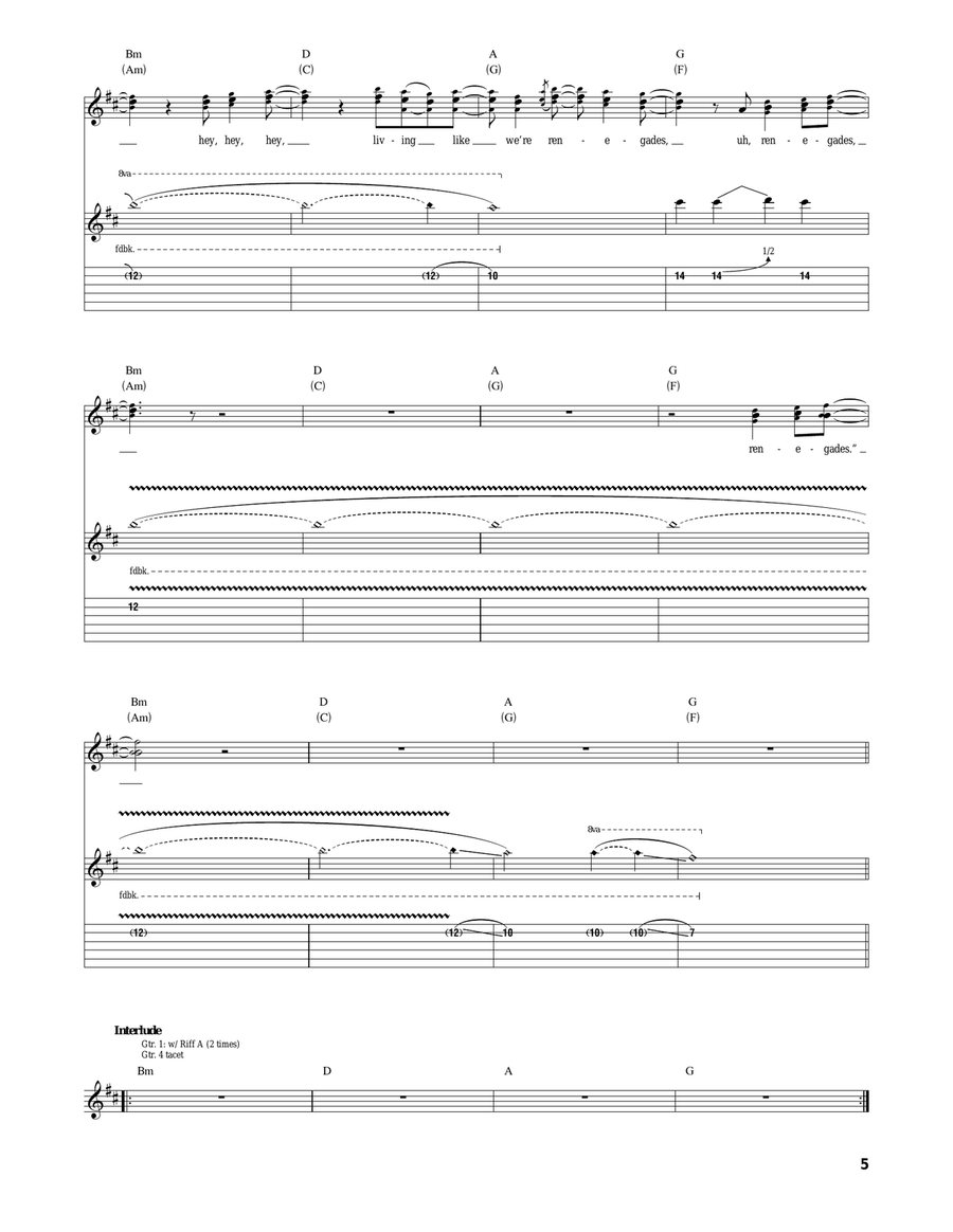 Renegades Renegades Acoustic Guitar scores gallery preview page 5