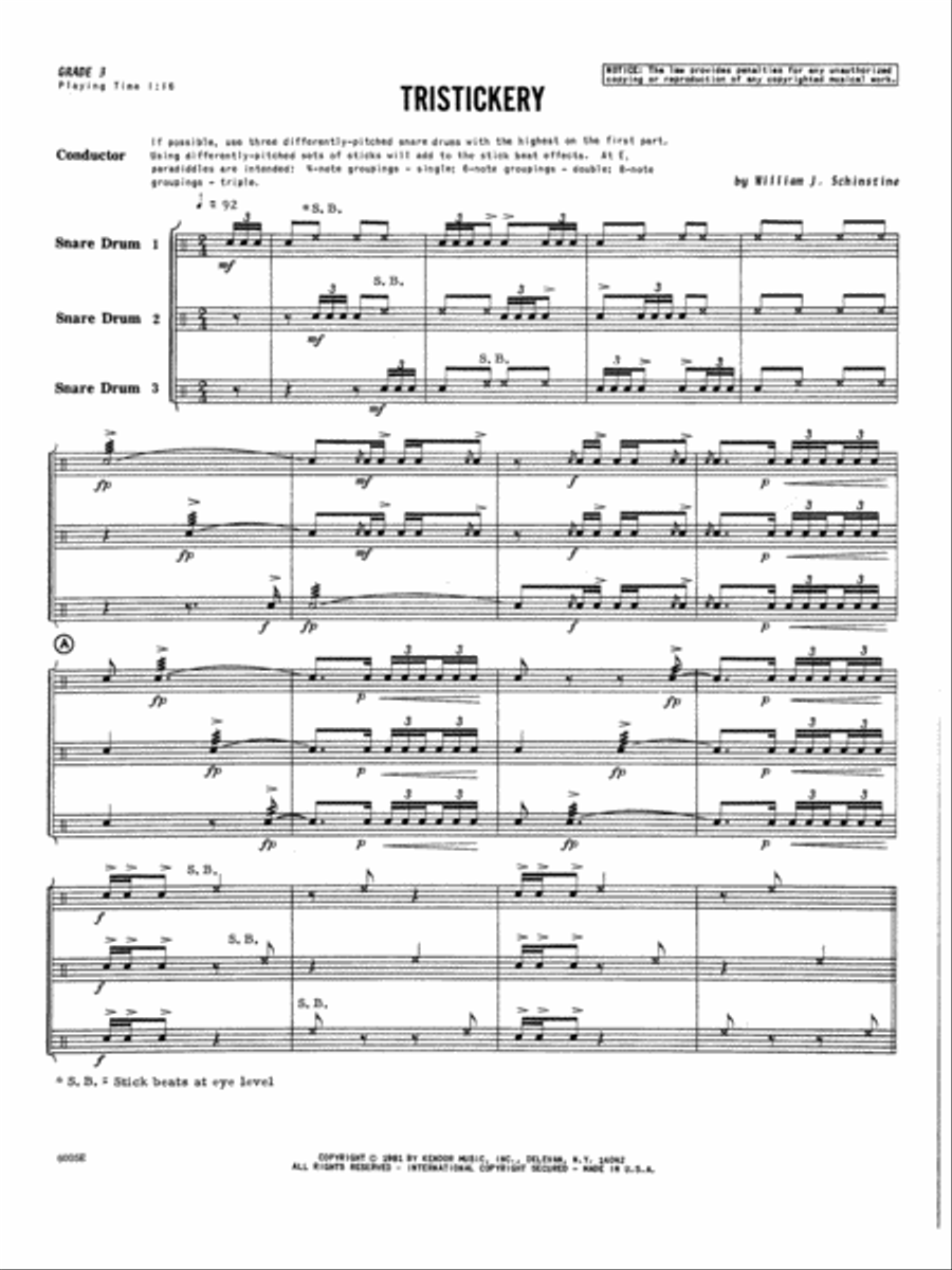 Tristickery - Full Score Score scores gallery preview page 1