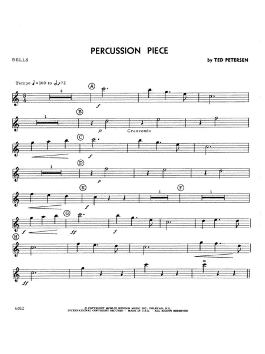 Percussion Piece - Percussion 2 Percussion scores gallery preview page 1