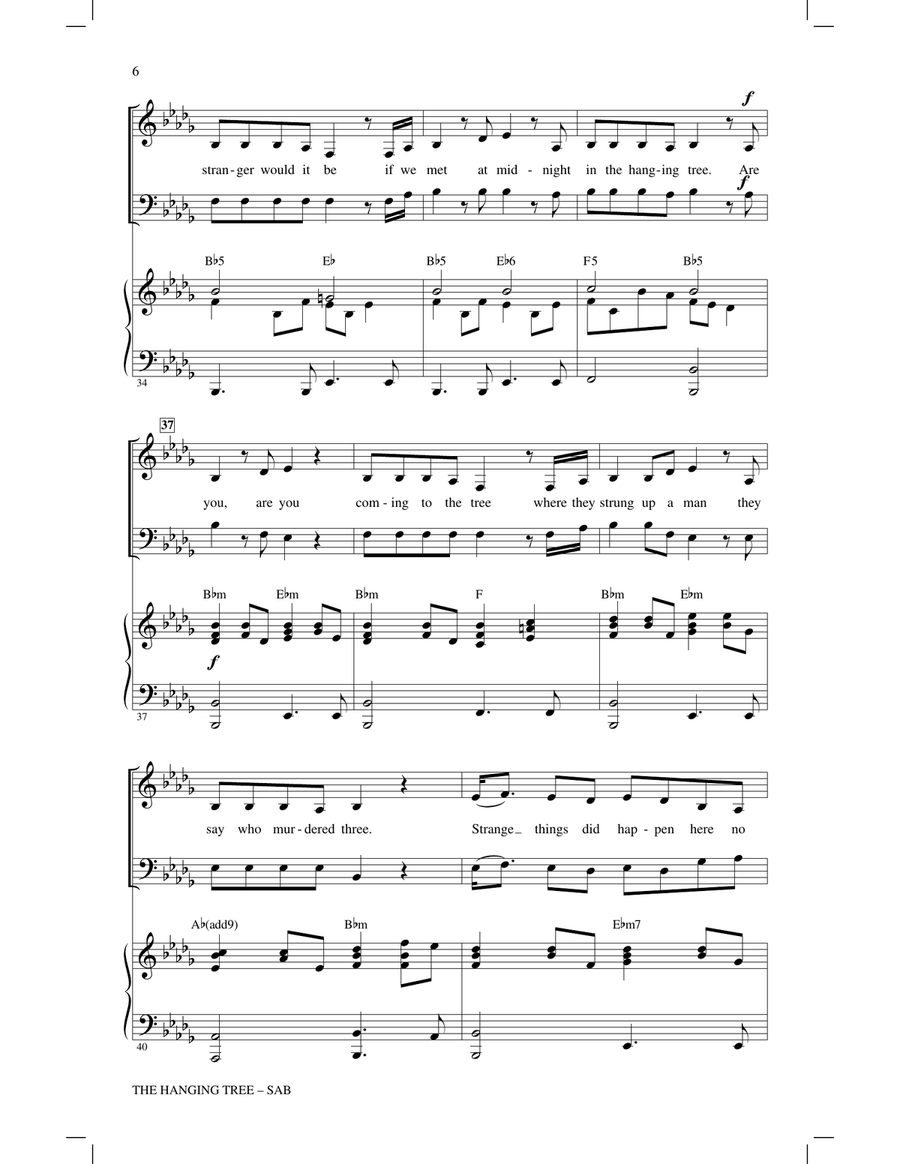 The Hanging Tree (arr. Mark Brymer) 3-Part scores gallery preview page 5