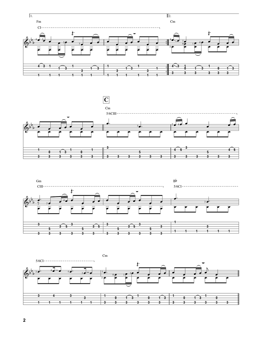 Game Of Thrones - Main Title Guitar Tablature scores gallery preview page 2