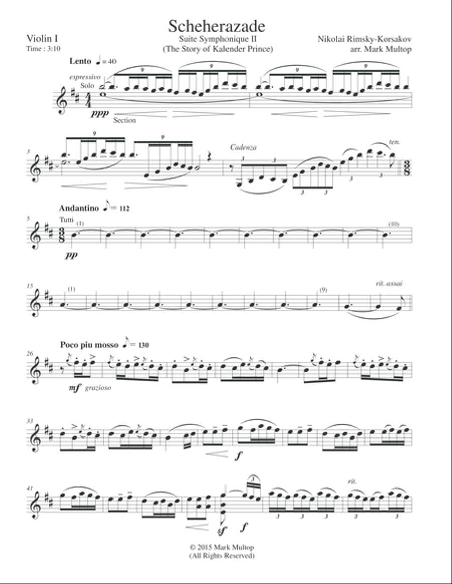 Scheherazade II, The Story of Kalender Prince Chamber Orchestra scores gallery preview page 3