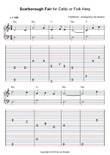 Scarborough Fair for Celtic or Folk Harp with Chords