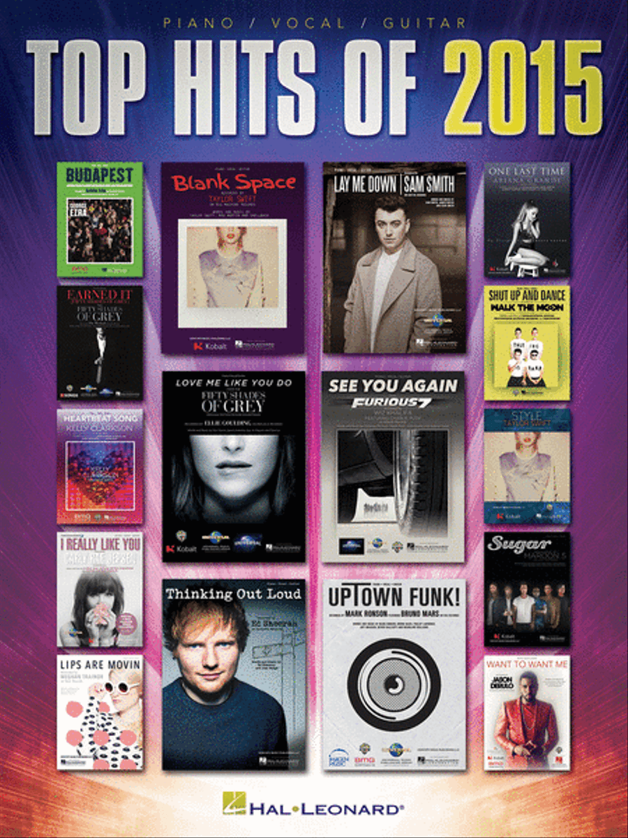 Top Hits of 2015 Piano, Vocal, Guitar scores gallery preview page 1