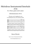 Instrumental Interlude 2'16 for 2 flutes, guitar and/or piano by Simon Peberdy