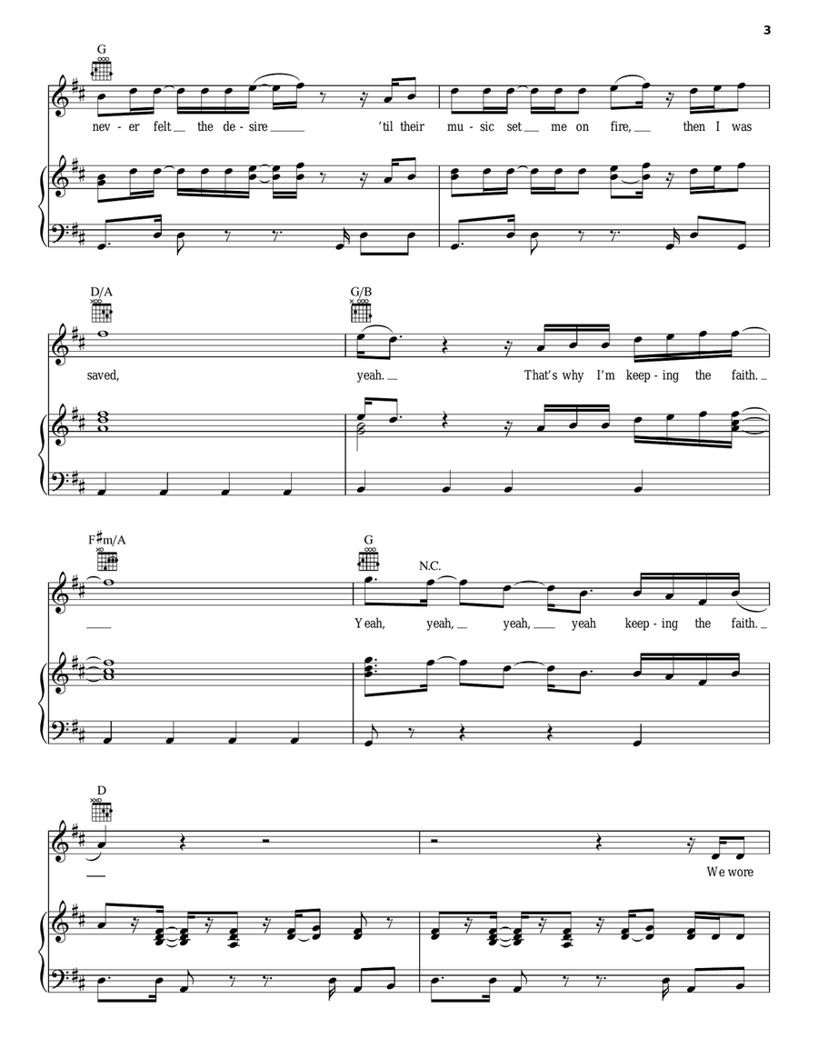 Keeping The Faith Keeping The Faith Piano, Vocal, Guitar scores gallery preview page 3