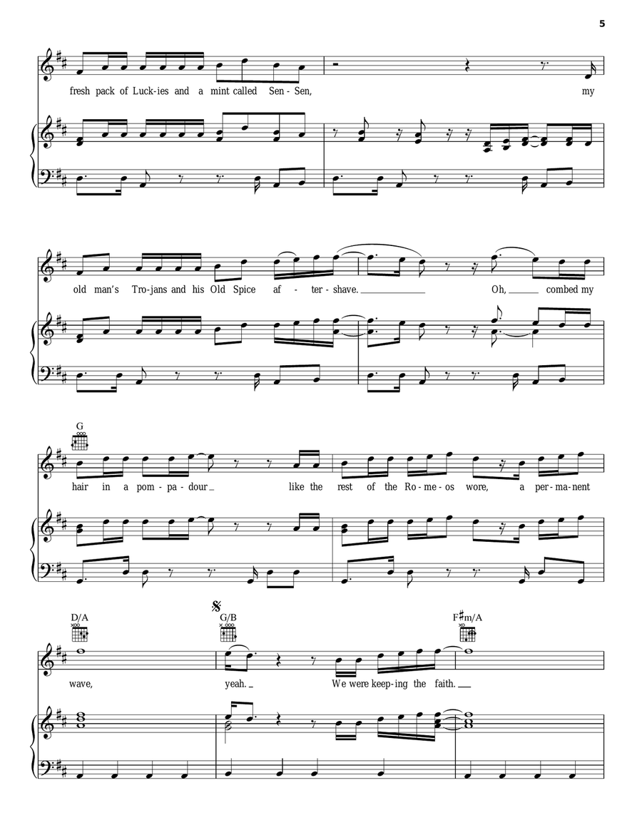 Keeping The Faith Keeping The Faith Piano, Vocal, Guitar scores gallery preview page 5