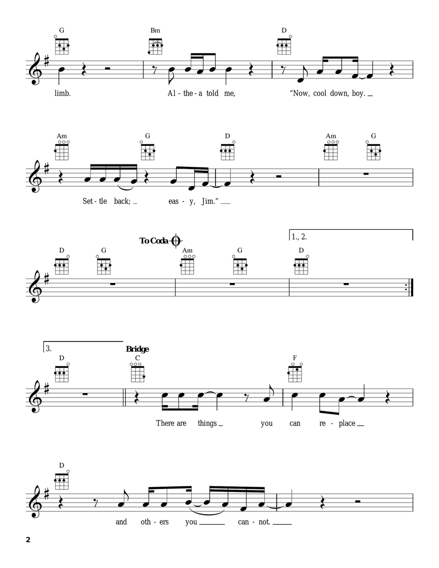 Althea Althea Ukulele scores gallery preview page 2