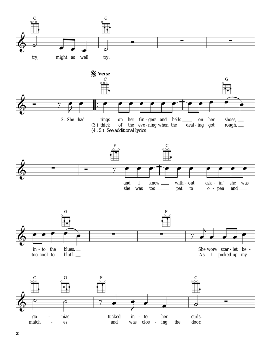 Scarlet Begonias Scarlet Begonias Ukulele scores gallery preview page 2