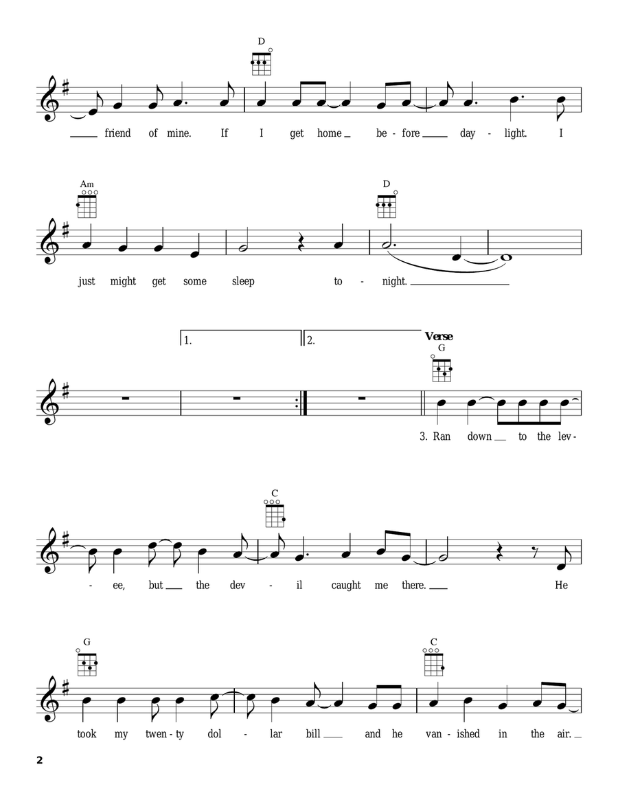 Friend Of The Devil Friend Of The Devil Ukulele scores gallery preview page 2