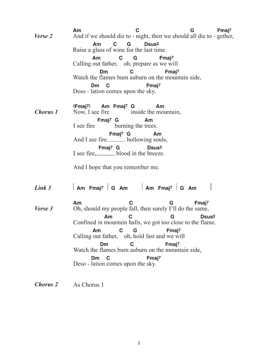 I See Fire (from The Hobbit) Piano, Vocal, Guitar scores gallery preview page 2