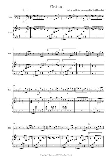Fur Elise for Tuba and Piano