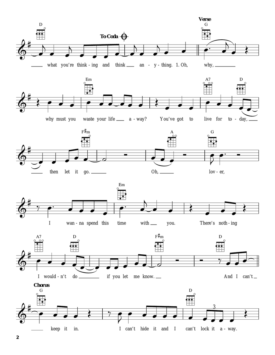 Can't Keep It In Can't Keep It In Ukulele scores gallery preview page 2