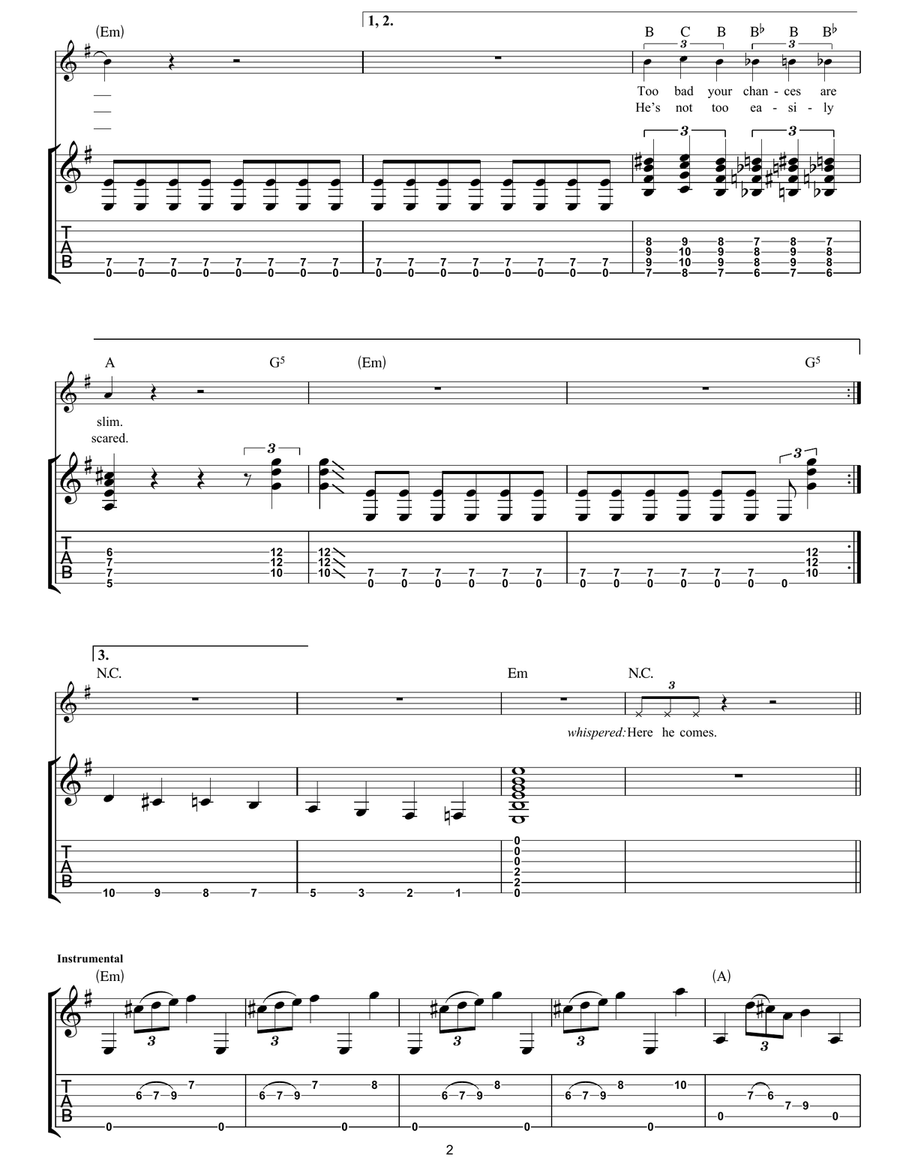 Elephant Guitar Tablature scores gallery preview page 2