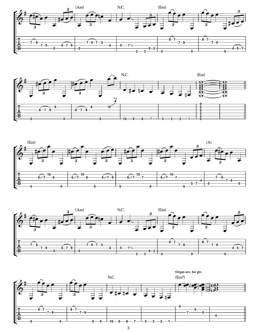 Elephant Guitar Tablature scores gallery preview page 3