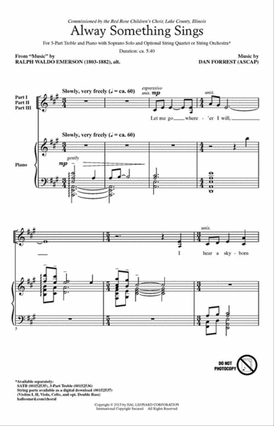 Alway Something Sings 3-Part scores gallery preview page 2