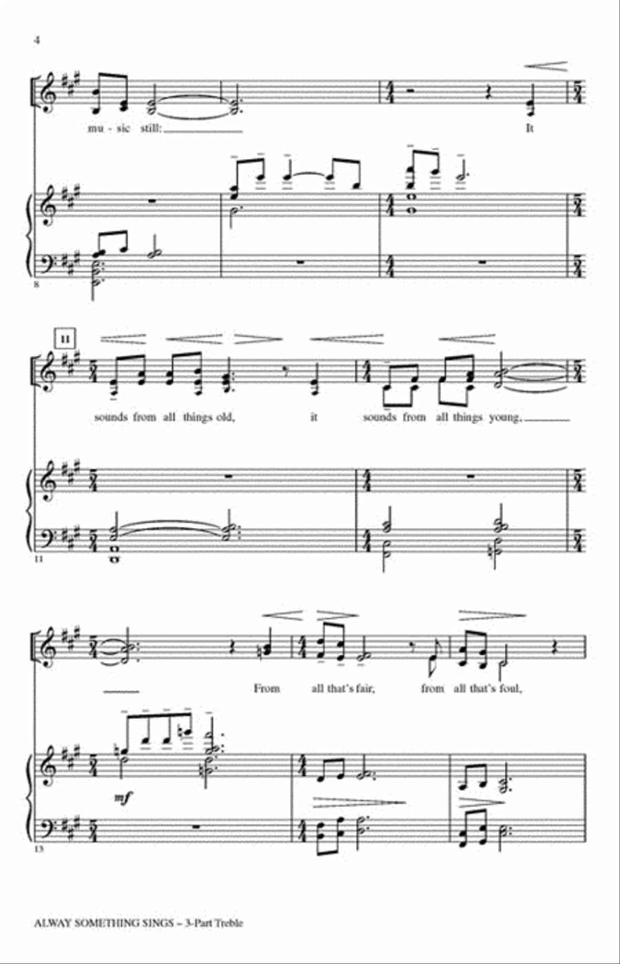 Alway Something Sings 3-Part scores gallery preview page 3